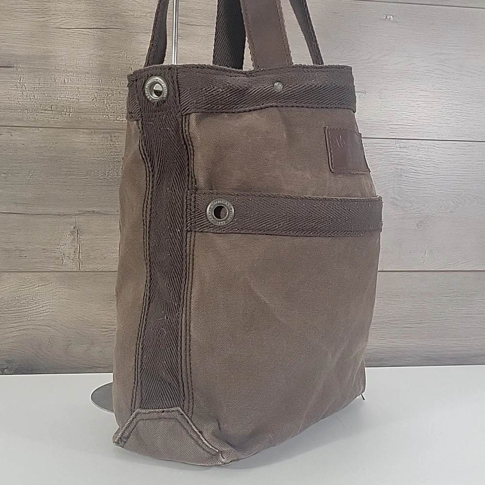 Abercrombie & Fitch Brown Canvas Leather Tote Bag for Men